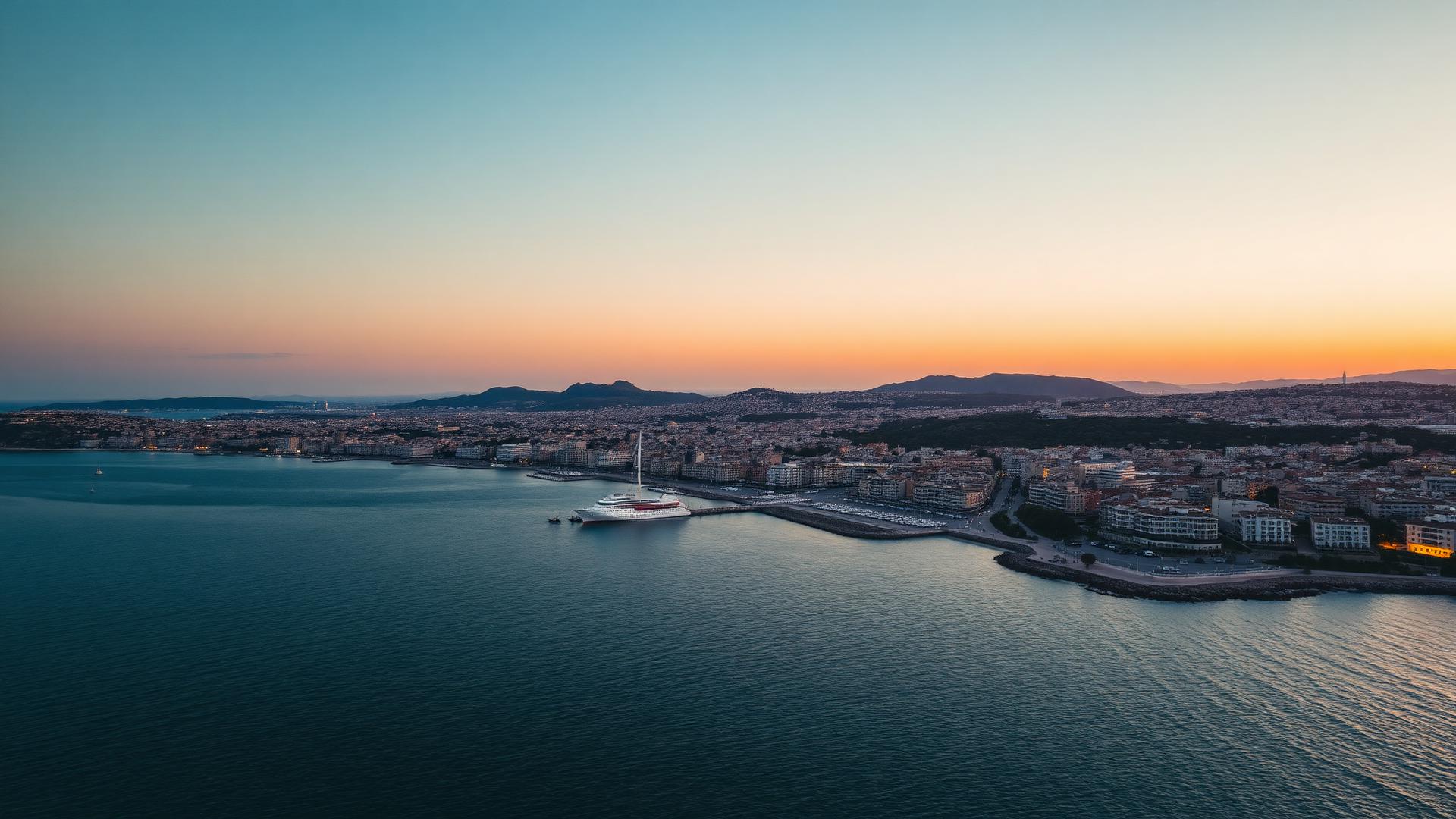 Limassol coastline at dusk
